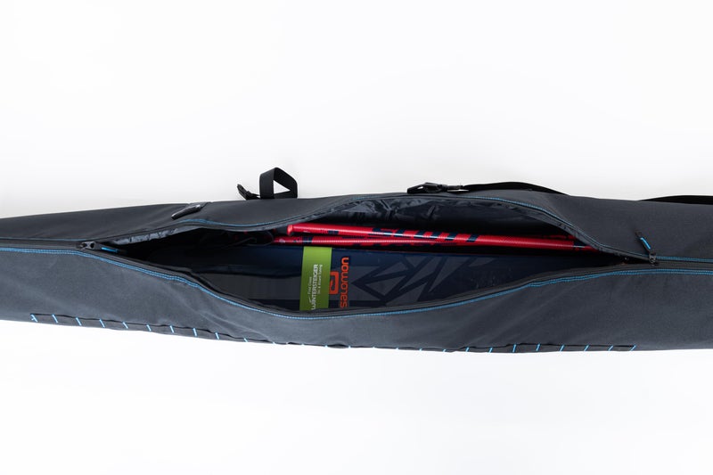Element Equipment Padded Ski Bag Adjustable One Size Fits All Travel Ski Bag Black/Blue - Image 3